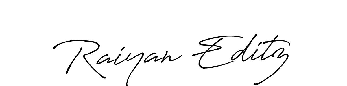 Raiyan Editz stylish signature style. Best Handwritten Sign (Antro_Vectra_Bolder) for my name. Handwritten Signature Collection Ideas for my name Raiyan Editz. Raiyan Editz signature style 7 images and pictures png