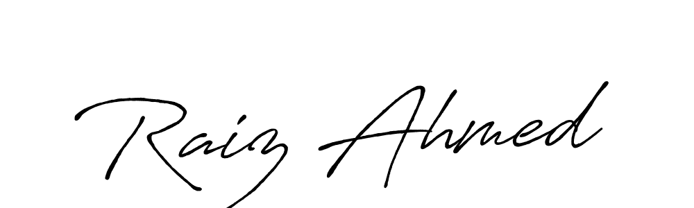 Design your own signature with our free online signature maker. With this signature software, you can create a handwritten (Antro_Vectra_Bolder) signature for name Raiz Ahmed. Raiz Ahmed signature style 7 images and pictures png