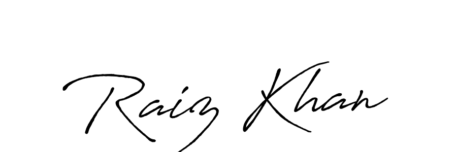 Create a beautiful signature design for name Raiz Khan. With this signature (Antro_Vectra_Bolder) fonts, you can make a handwritten signature for free. Raiz Khan signature style 7 images and pictures png
