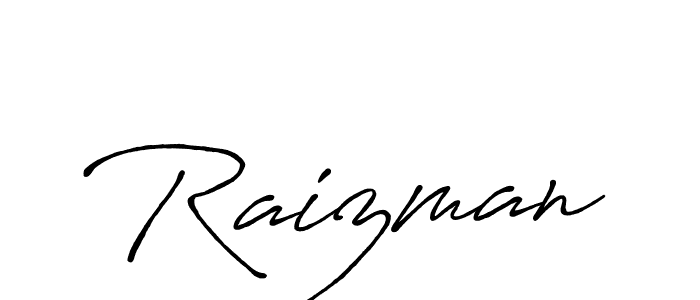 Use a signature maker to create a handwritten signature online. With this signature software, you can design (Antro_Vectra_Bolder) your own signature for name Raizman. Raizman signature style 7 images and pictures png