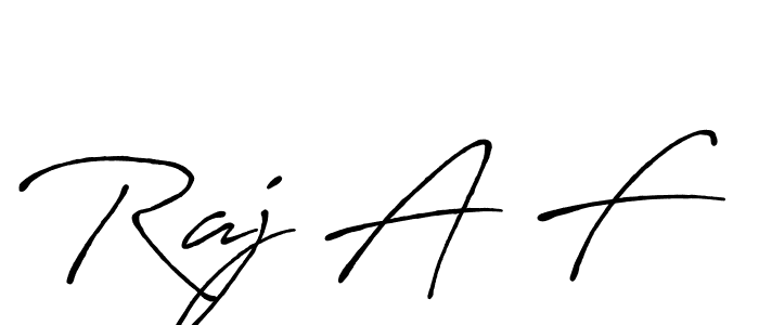 Make a beautiful signature design for name Raj A F. With this signature (Antro_Vectra_Bolder) style, you can create a handwritten signature for free. Raj A F signature style 7 images and pictures png