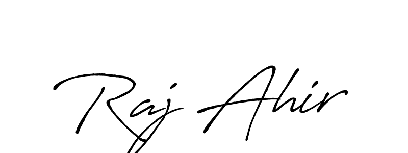 Make a beautiful signature design for name Raj Ahir. With this signature (Antro_Vectra_Bolder) style, you can create a handwritten signature for free. Raj Ahir signature style 7 images and pictures png