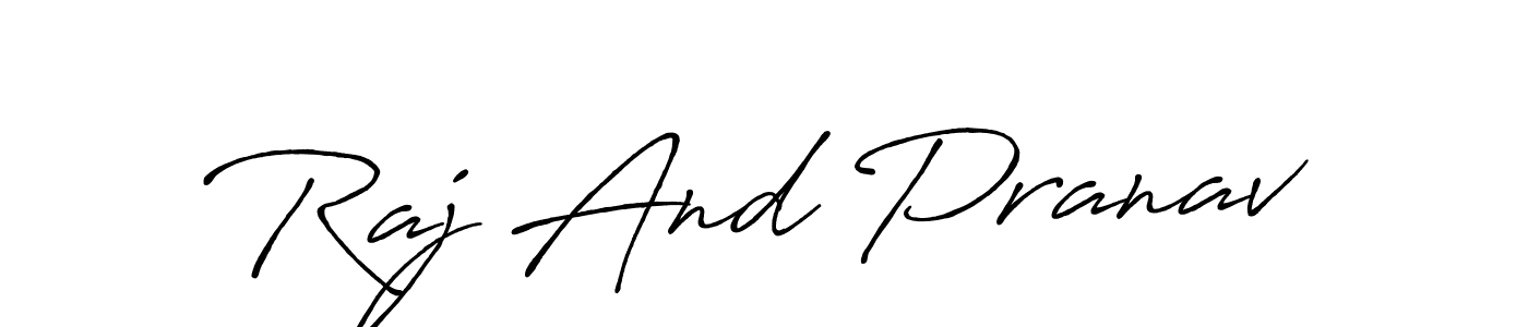 Use a signature maker to create a handwritten signature online. With this signature software, you can design (Antro_Vectra_Bolder) your own signature for name Raj And Pranav. Raj And Pranav signature style 7 images and pictures png