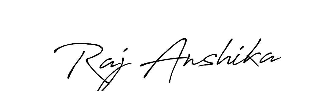 Raj Anshika stylish signature style. Best Handwritten Sign (Antro_Vectra_Bolder) for my name. Handwritten Signature Collection Ideas for my name Raj Anshika. Raj Anshika signature style 7 images and pictures png