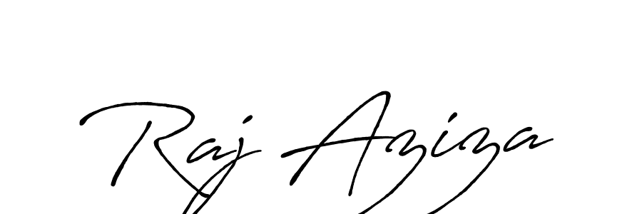 Raj Aziza stylish signature style. Best Handwritten Sign (Antro_Vectra_Bolder) for my name. Handwritten Signature Collection Ideas for my name Raj Aziza. Raj Aziza signature style 7 images and pictures png