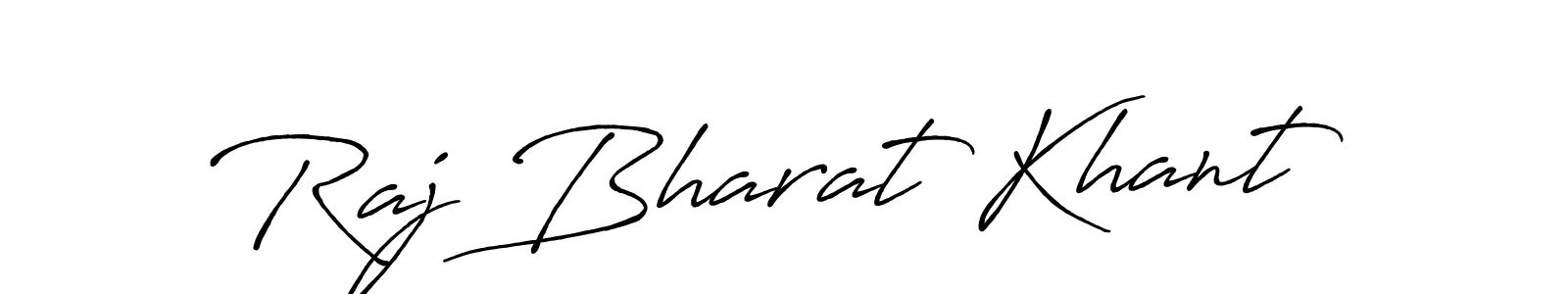 How to make Raj Bharat Khant name signature. Use Antro_Vectra_Bolder style for creating short signs online. This is the latest handwritten sign. Raj Bharat Khant signature style 7 images and pictures png