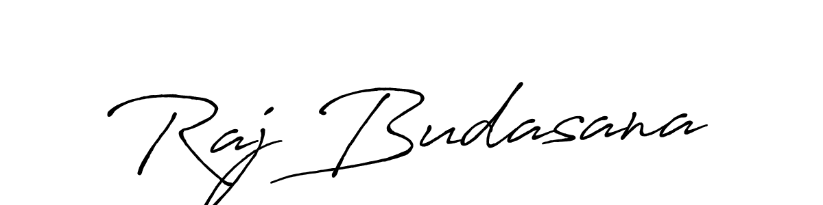 Create a beautiful signature design for name Raj Budasana. With this signature (Antro_Vectra_Bolder) fonts, you can make a handwritten signature for free. Raj Budasana signature style 7 images and pictures png