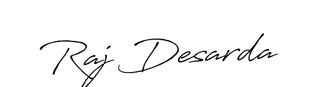 Create a beautiful signature design for name Raj Desarda. With this signature (Antro_Vectra_Bolder) fonts, you can make a handwritten signature for free. Raj Desarda signature style 7 images and pictures png