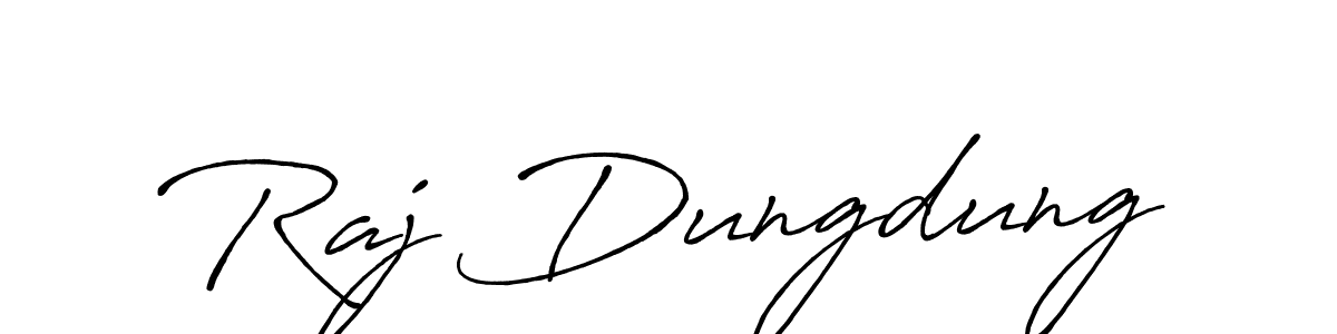 Use a signature maker to create a handwritten signature online. With this signature software, you can design (Antro_Vectra_Bolder) your own signature for name Raj Dungdung. Raj Dungdung signature style 7 images and pictures png