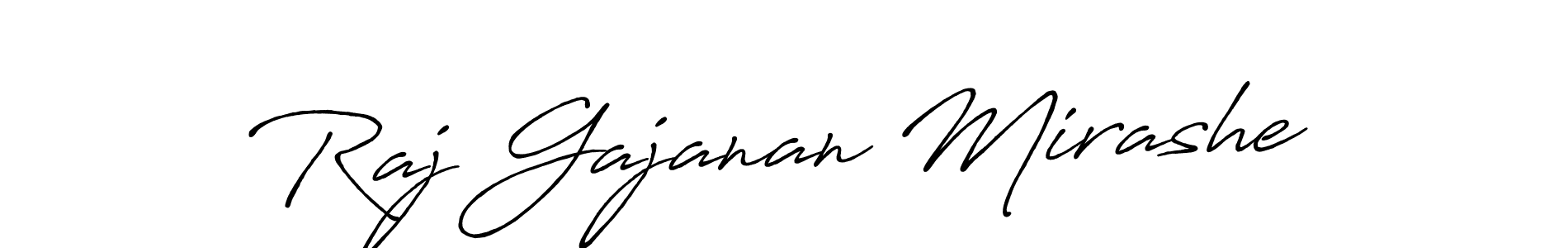 How to make Raj Gajanan Mirashe name signature. Use Antro_Vectra_Bolder style for creating short signs online. This is the latest handwritten sign. Raj Gajanan Mirashe signature style 7 images and pictures png