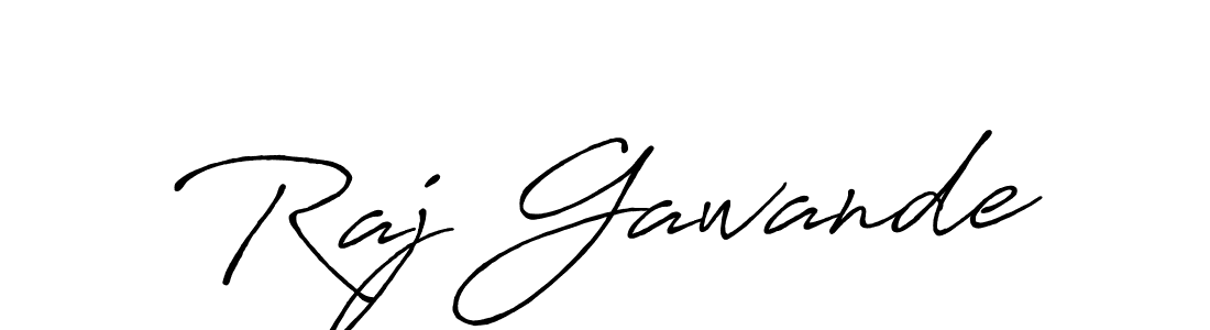 Create a beautiful signature design for name Raj Gawande. With this signature (Antro_Vectra_Bolder) fonts, you can make a handwritten signature for free. Raj Gawande signature style 7 images and pictures png
