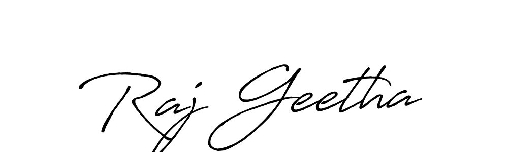 Raj Geetha stylish signature style. Best Handwritten Sign (Antro_Vectra_Bolder) for my name. Handwritten Signature Collection Ideas for my name Raj Geetha. Raj Geetha signature style 7 images and pictures png