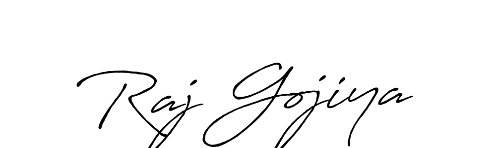 Design your own signature with our free online signature maker. With this signature software, you can create a handwritten (Antro_Vectra_Bolder) signature for name Raj Gojiya. Raj Gojiya signature style 7 images and pictures png