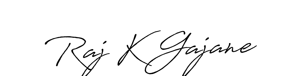 Use a signature maker to create a handwritten signature online. With this signature software, you can design (Antro_Vectra_Bolder) your own signature for name Raj K Gajane. Raj K Gajane signature style 7 images and pictures png