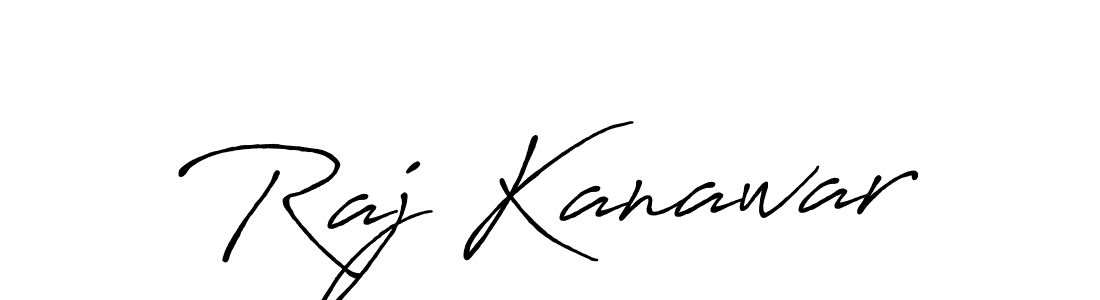 Make a beautiful signature design for name Raj Kanawar. With this signature (Antro_Vectra_Bolder) style, you can create a handwritten signature for free. Raj Kanawar signature style 7 images and pictures png