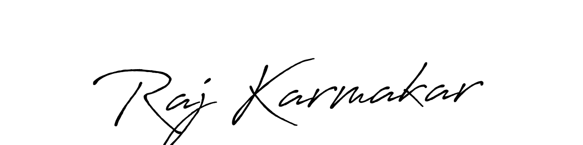 Use a signature maker to create a handwritten signature online. With this signature software, you can design (Antro_Vectra_Bolder) your own signature for name Raj Karmakar. Raj Karmakar signature style 7 images and pictures png