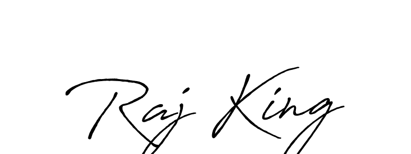 Create a beautiful signature design for name Raj King. With this signature (Antro_Vectra_Bolder) fonts, you can make a handwritten signature for free. Raj King signature style 7 images and pictures png