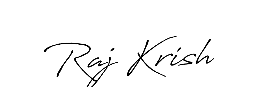 Make a beautiful signature design for name Raj Krish. With this signature (Antro_Vectra_Bolder) style, you can create a handwritten signature for free. Raj Krish signature style 7 images and pictures png