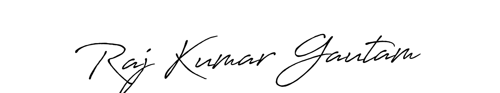 Create a beautiful signature design for name Raj Kumar Gautam. With this signature (Antro_Vectra_Bolder) fonts, you can make a handwritten signature for free. Raj Kumar Gautam signature style 7 images and pictures png