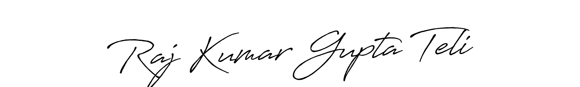 You should practise on your own different ways (Antro_Vectra_Bolder) to write your name (Raj Kumar Gupta Teli) in signature. don't let someone else do it for you. Raj Kumar Gupta Teli signature style 7 images and pictures png