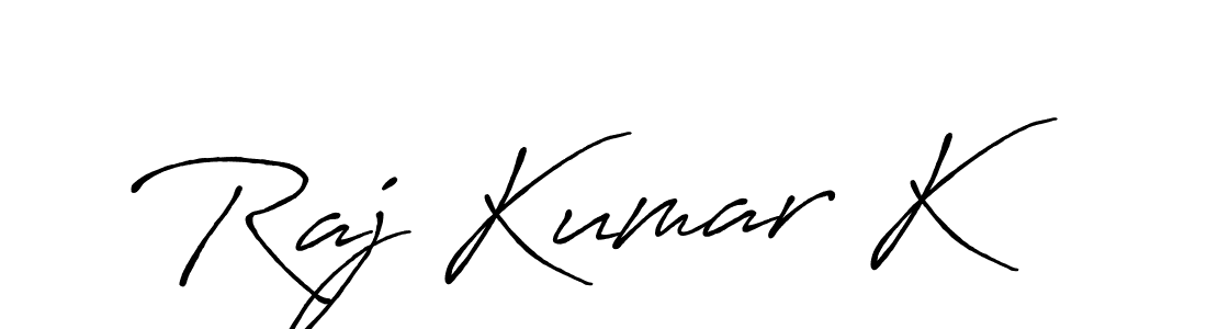 Antro_Vectra_Bolder is a professional signature style that is perfect for those who want to add a touch of class to their signature. It is also a great choice for those who want to make their signature more unique. Get Raj Kumar K name to fancy signature for free. Raj Kumar K signature style 7 images and pictures png