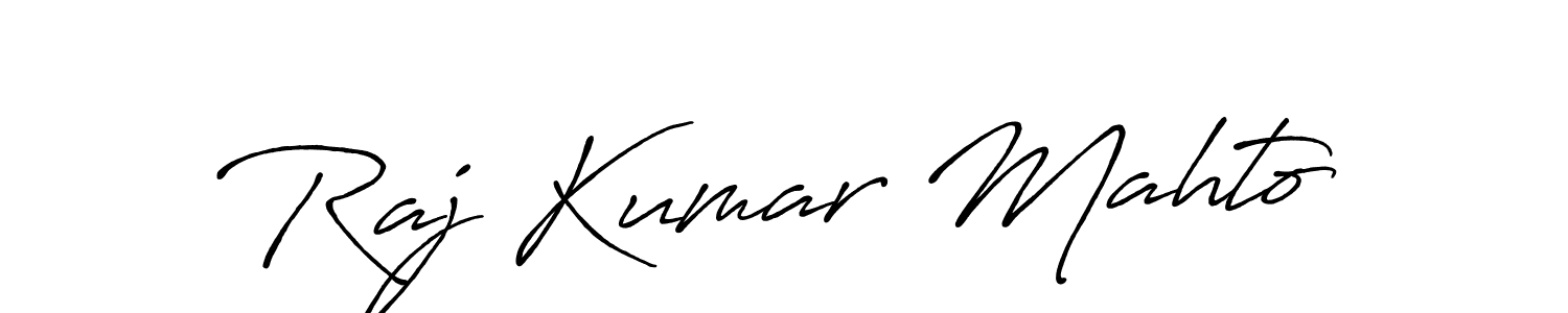 Make a beautiful signature design for name Raj Kumar Mahto. With this signature (Antro_Vectra_Bolder) style, you can create a handwritten signature for free. Raj Kumar Mahto signature style 7 images and pictures png