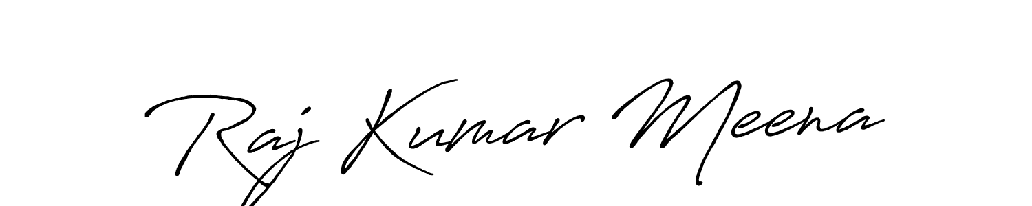 Make a beautiful signature design for name Raj Kumar Meena. With this signature (Antro_Vectra_Bolder) style, you can create a handwritten signature for free. Raj Kumar Meena signature style 7 images and pictures png