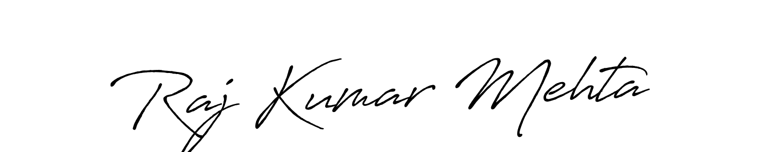 Create a beautiful signature design for name Raj Kumar Mehta. With this signature (Antro_Vectra_Bolder) fonts, you can make a handwritten signature for free. Raj Kumar Mehta signature style 7 images and pictures png