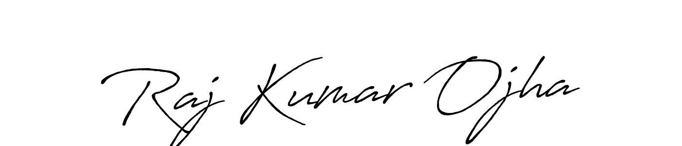 Create a beautiful signature design for name Raj Kumar Ojha. With this signature (Antro_Vectra_Bolder) fonts, you can make a handwritten signature for free. Raj Kumar Ojha signature style 7 images and pictures png