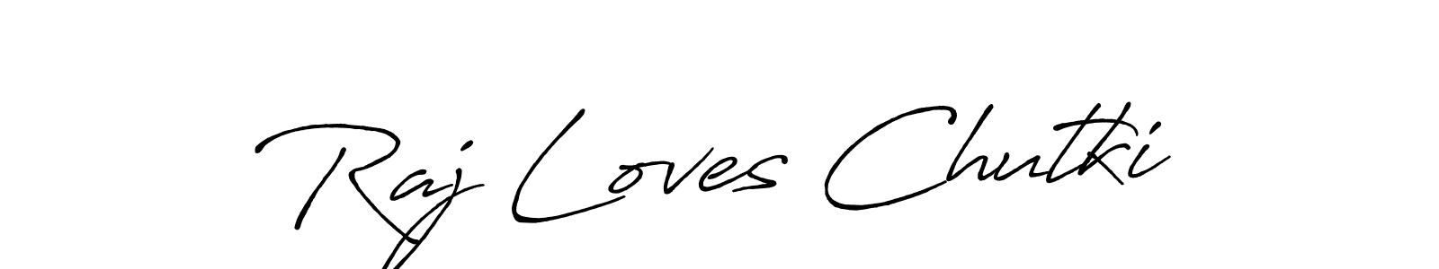 The best way (Antro_Vectra_Bolder) to make a short signature is to pick only two or three words in your name. The name Raj Loves Chutki include a total of six letters. For converting this name. Raj Loves Chutki signature style 7 images and pictures png