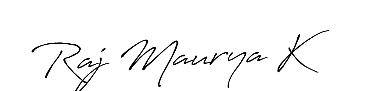 Create a beautiful signature design for name Raj Maurya K. With this signature (Antro_Vectra_Bolder) fonts, you can make a handwritten signature for free. Raj Maurya K signature style 7 images and pictures png