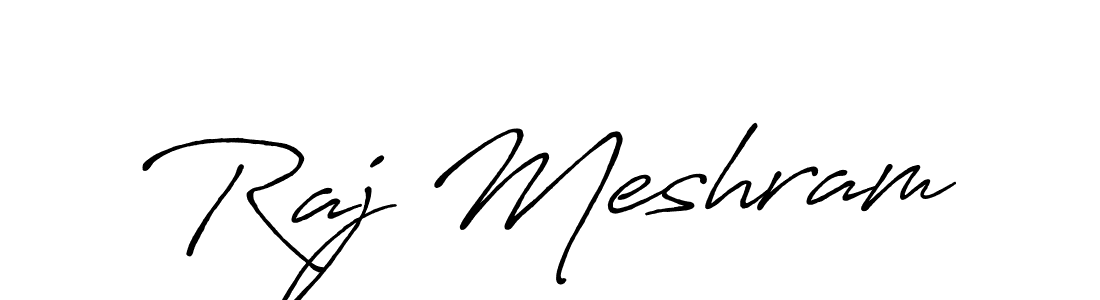 How to make Raj Meshram name signature. Use Antro_Vectra_Bolder style for creating short signs online. This is the latest handwritten sign. Raj Meshram signature style 7 images and pictures png