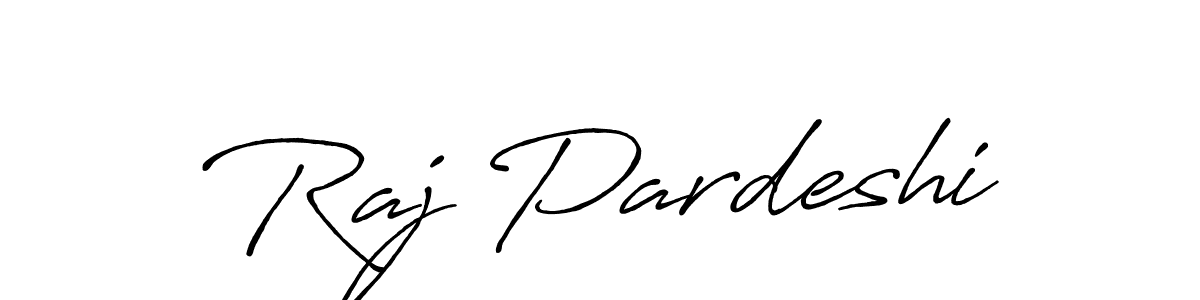 Design your own signature with our free online signature maker. With this signature software, you can create a handwritten (Antro_Vectra_Bolder) signature for name Raj Pardeshi. Raj Pardeshi signature style 7 images and pictures png
