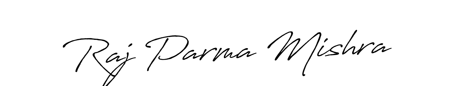 Create a beautiful signature design for name Raj Parma Mishra. With this signature (Antro_Vectra_Bolder) fonts, you can make a handwritten signature for free. Raj Parma Mishra signature style 7 images and pictures png