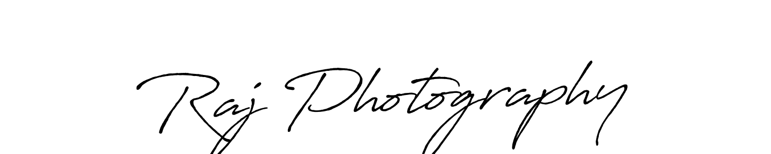 Raj Photography stylish signature style. Best Handwritten Sign (Antro_Vectra_Bolder) for my name. Handwritten Signature Collection Ideas for my name Raj Photography. Raj Photography signature style 7 images and pictures png