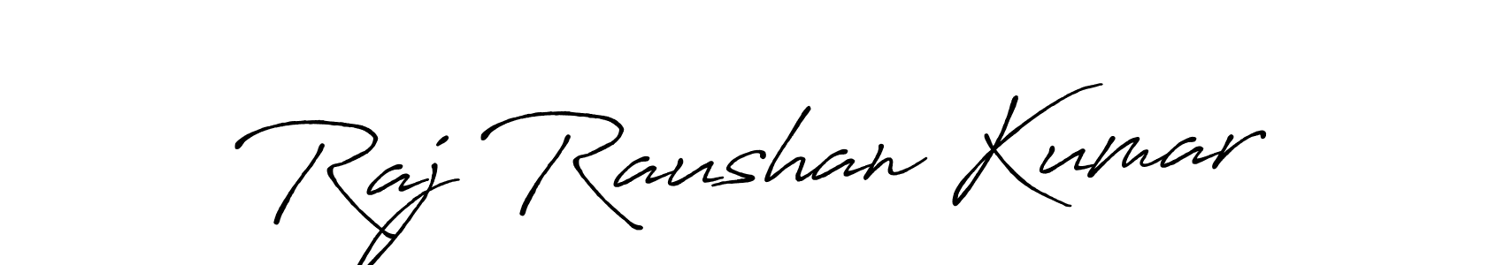 How to make Raj Raushan Kumar name signature. Use Antro_Vectra_Bolder style for creating short signs online. This is the latest handwritten sign. Raj Raushan Kumar signature style 7 images and pictures png