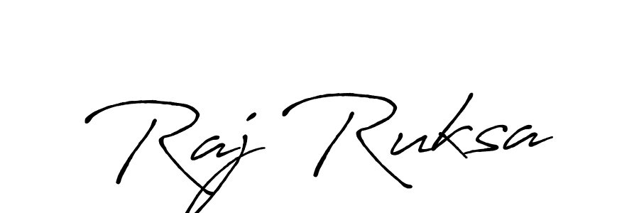 Use a signature maker to create a handwritten signature online. With this signature software, you can design (Antro_Vectra_Bolder) your own signature for name Raj Ruksa. Raj Ruksa signature style 7 images and pictures png