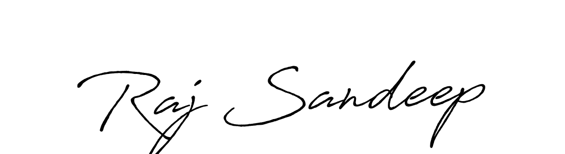 Create a beautiful signature design for name Raj Sandeep. With this signature (Antro_Vectra_Bolder) fonts, you can make a handwritten signature for free. Raj Sandeep signature style 7 images and pictures png