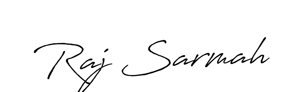 Raj Sarmah stylish signature style. Best Handwritten Sign (Antro_Vectra_Bolder) for my name. Handwritten Signature Collection Ideas for my name Raj Sarmah. Raj Sarmah signature style 7 images and pictures png