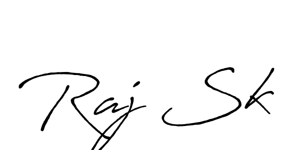 Make a beautiful signature design for name Raj Sk. With this signature (Antro_Vectra_Bolder) style, you can create a handwritten signature for free. Raj Sk signature style 7 images and pictures png