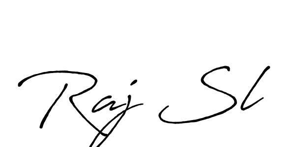 Raj Sl stylish signature style. Best Handwritten Sign (Antro_Vectra_Bolder) for my name. Handwritten Signature Collection Ideas for my name Raj Sl. Raj Sl signature style 7 images and pictures png