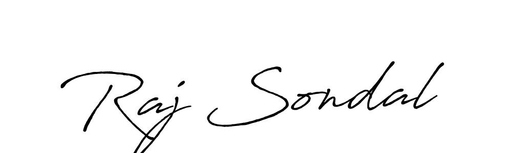 How to make Raj Sondal name signature. Use Antro_Vectra_Bolder style for creating short signs online. This is the latest handwritten sign. Raj Sondal signature style 7 images and pictures png