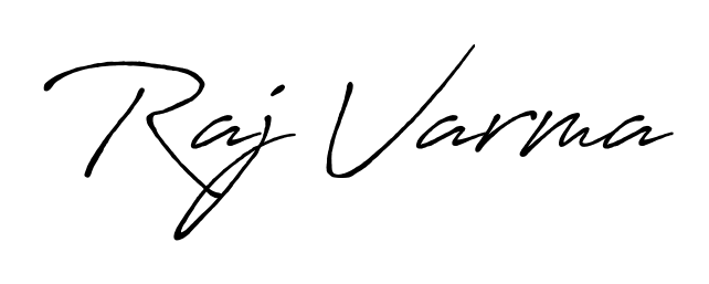 The Antro_Vectra_Bolder lettering style adds unique flourish to name Raj Varma. Stand out with a custom digital autograph made in seconds. Raj Varma signature style 7 images and pictures png