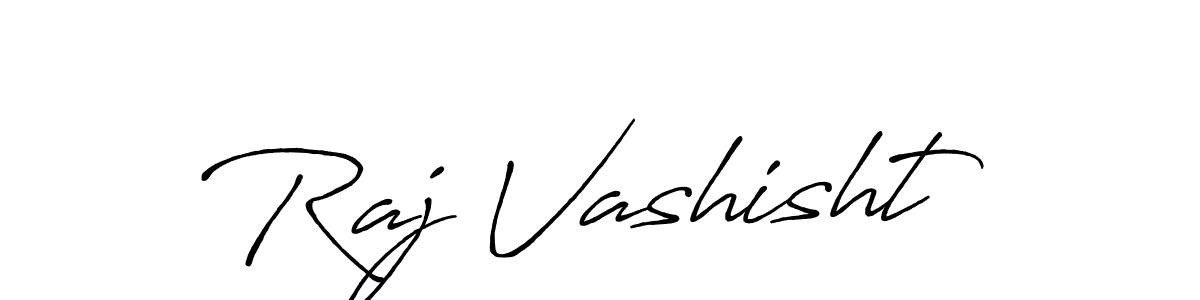 Make a beautiful signature design for name Raj Vashisht. With this signature (Antro_Vectra_Bolder) style, you can create a handwritten signature for free. Raj Vashisht signature style 7 images and pictures png