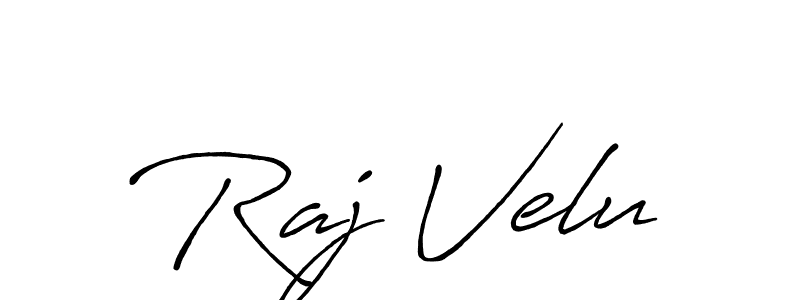 Use a signature maker to create a handwritten signature online. With this signature software, you can design (Antro_Vectra_Bolder) your own signature for name Raj Velu. Raj Velu signature style 7 images and pictures png