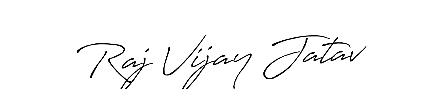 Use a signature maker to create a handwritten signature online. With this signature software, you can design (Antro_Vectra_Bolder) your own signature for name Raj Vijay Jatav. Raj Vijay Jatav signature style 7 images and pictures png