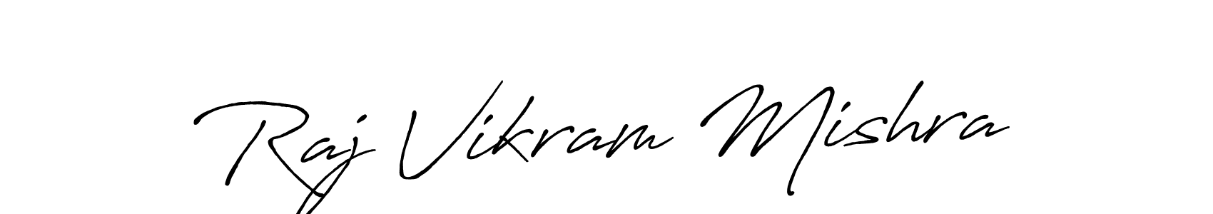 Create a beautiful signature design for name Raj Vikram Mishra. With this signature (Antro_Vectra_Bolder) fonts, you can make a handwritten signature for free. Raj Vikram Mishra signature style 7 images and pictures png