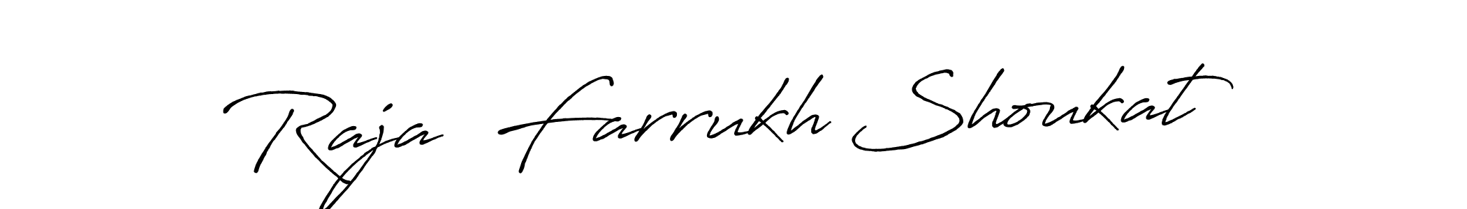 Make a short Raja  Farrukh Shoukat signature style. Manage your documents anywhere anytime using Antro_Vectra_Bolder. Create and add eSignatures, submit forms, share and send files easily. Raja  Farrukh Shoukat signature style 7 images and pictures png