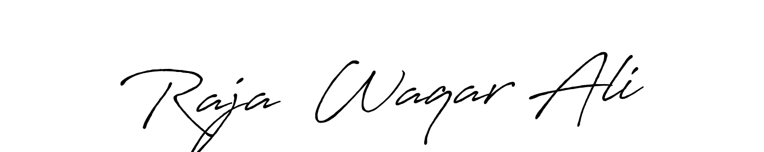 if you are searching for the best signature style for your name Raja  Waqar Ali. so please give up your signature search. here we have designed multiple signature styles  using Antro_Vectra_Bolder. Raja  Waqar Ali signature style 7 images and pictures png