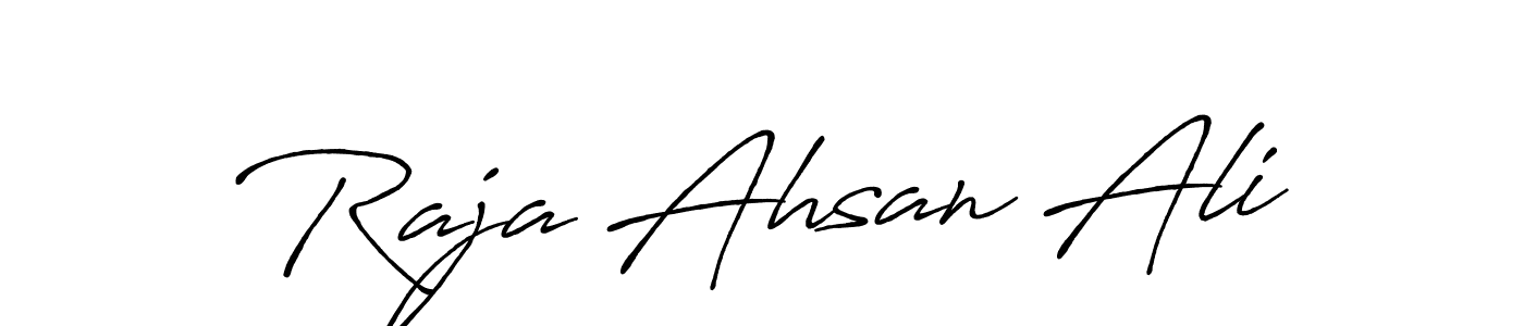 You should practise on your own different ways (Antro_Vectra_Bolder) to write your name (Raja Ahsan Ali) in signature. don't let someone else do it for you. Raja Ahsan Ali signature style 7 images and pictures png